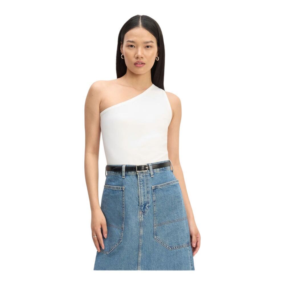 Everlane XS White One-Shoulder Supima Tank